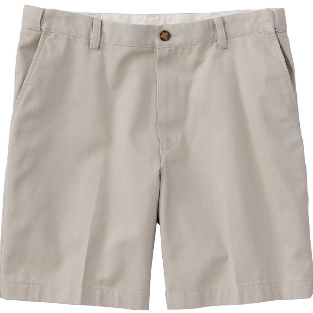 LLBean Wrinkle-Free Double L Chino Tan 44w Comfort Waist 8” Shorts